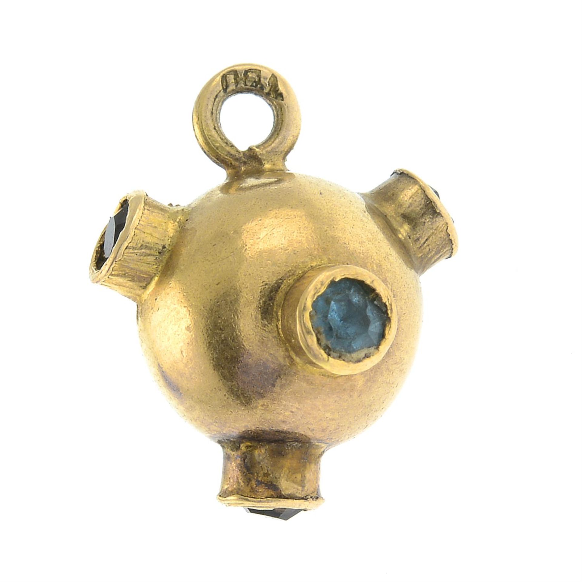 A vari-colour paste sphere pendant.