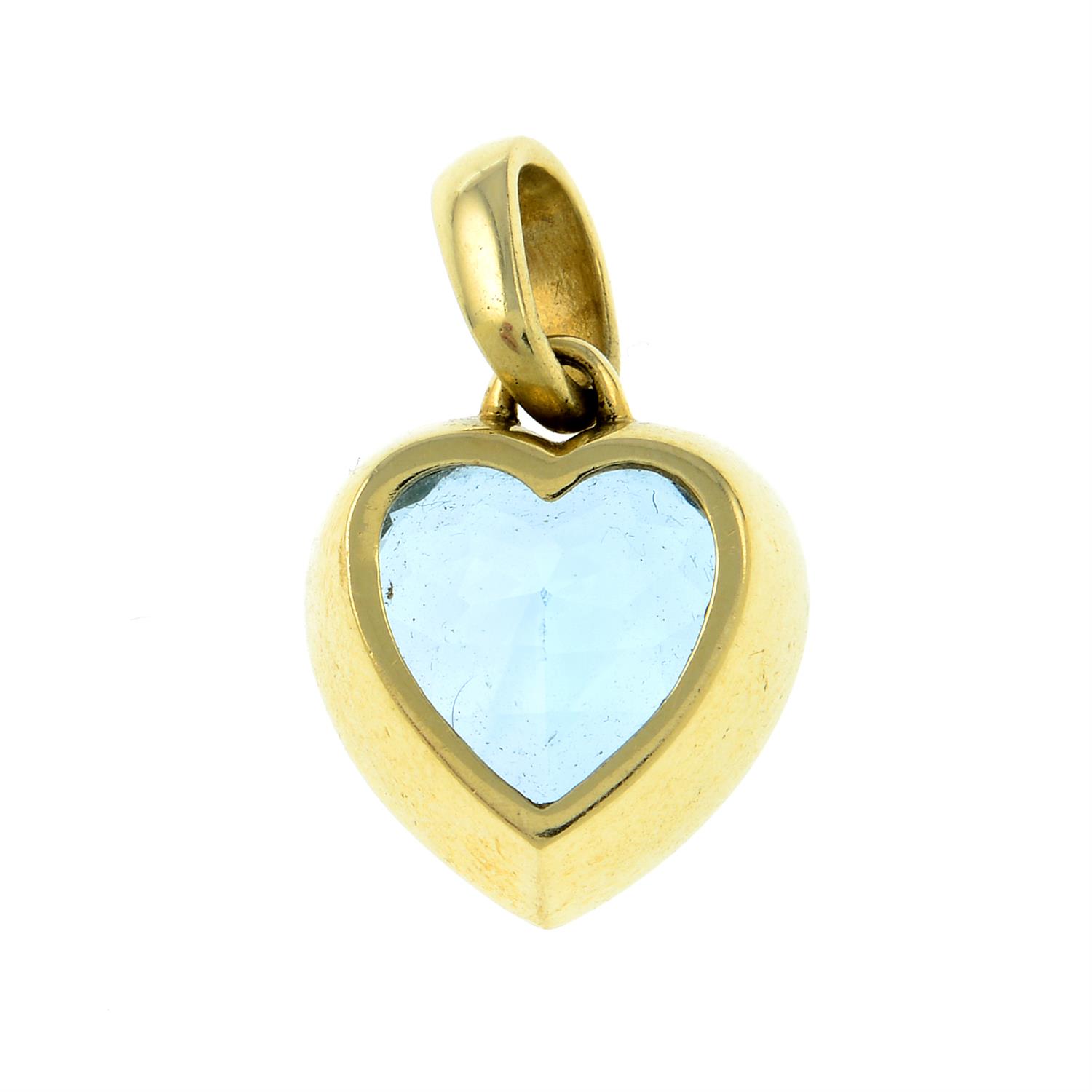 A blue topaz heart pendant. - Image 2 of 2