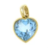 A blue topaz heart pendant.