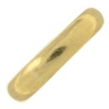 An 18ct gold plain band ring.