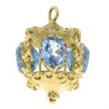 A blue paste pendant charm of a lantern.