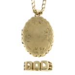 (26079) A 9ct gold 'DAD' ring, a 9ct gold locket, with chain. AF.