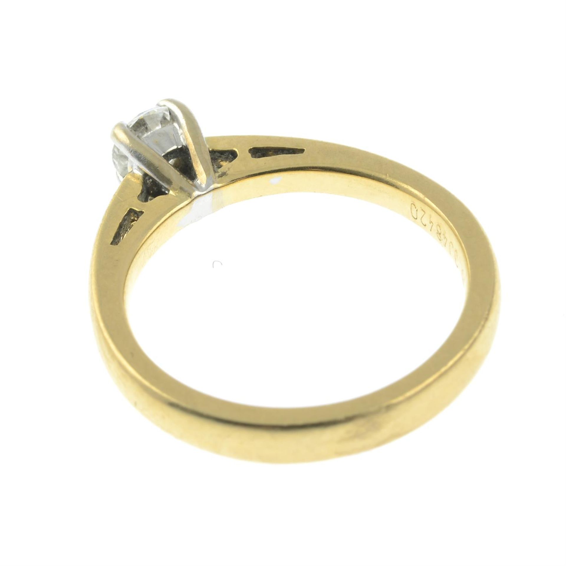 An 18ct gold fracture-filled diamond single-stone ring. - Image 2 of 2