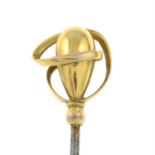 A 1920's 9ct gold hatpin, by Charles Horner.