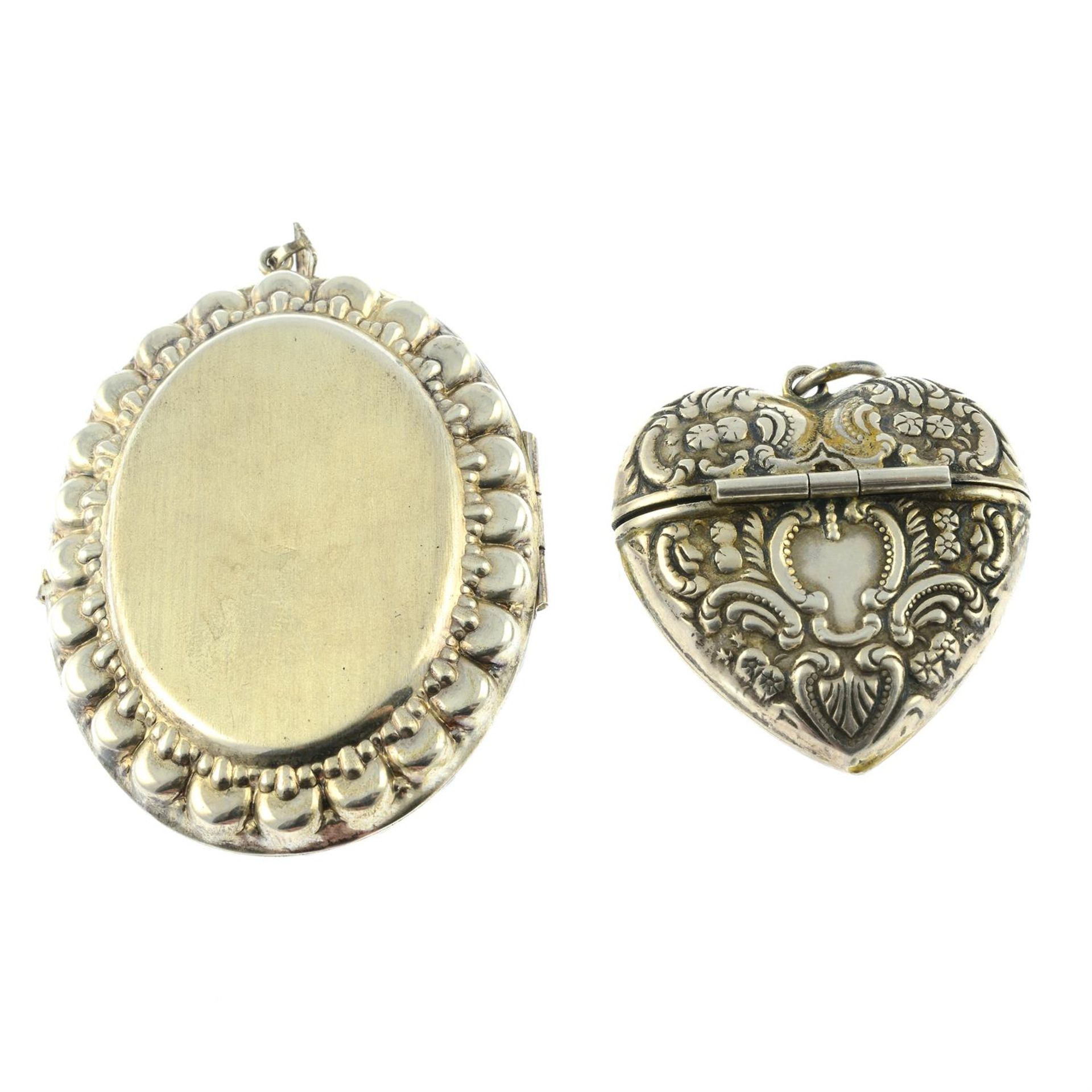 Two silver lockets. - Image 2 of 2