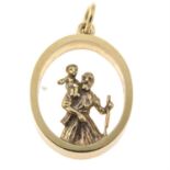 A St. Christopher open work pendant.