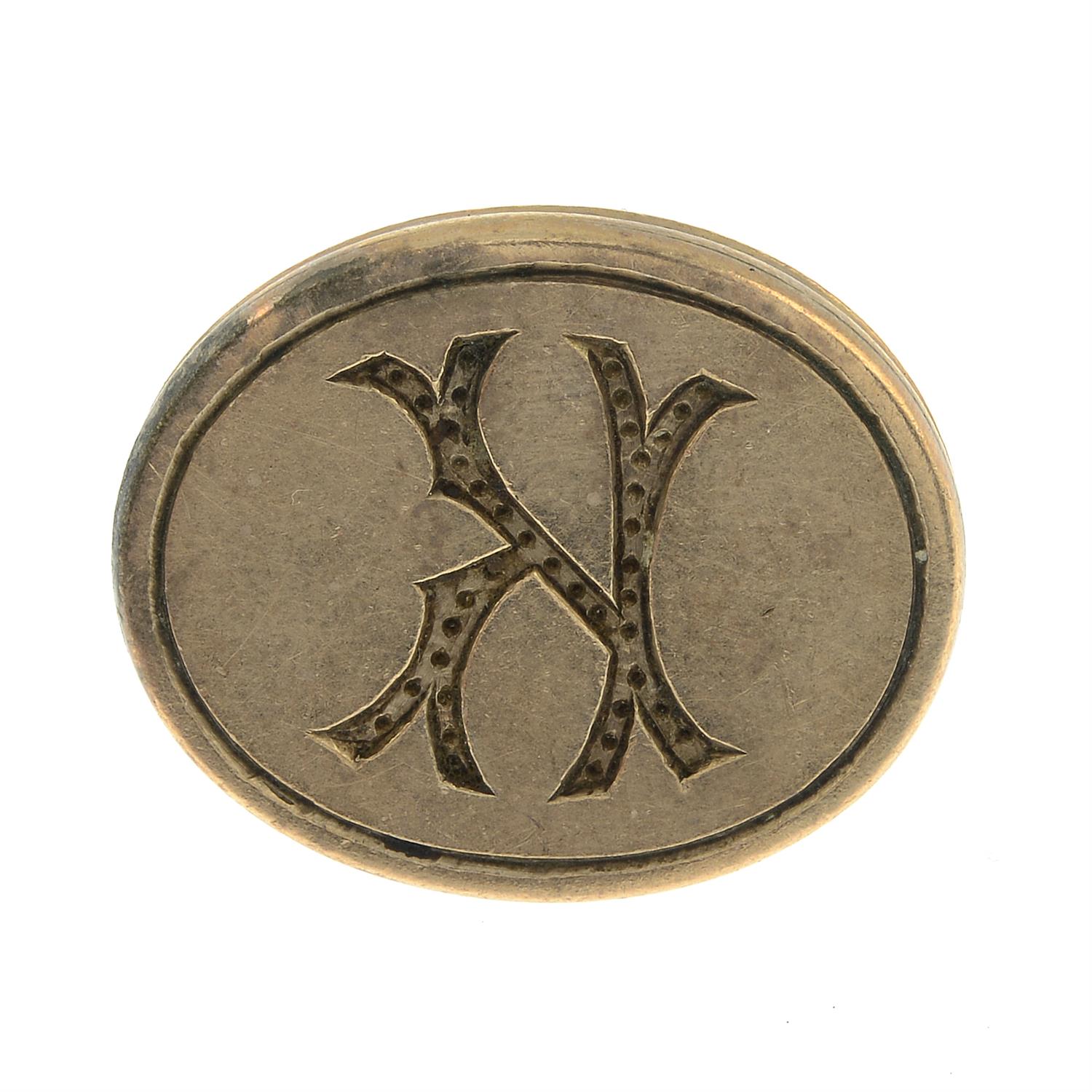 An early 20th century 9ct gold initial fob.