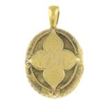 A mid 19th century gold locket pendant.