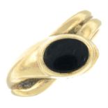 An onyx snake ring.