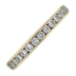 A brilliant-cut diamond eternity ring.