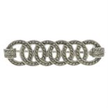 A silver marcasite brooch, by Theodor Fahrner.