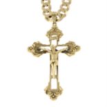 (26521) A cross pendant, with 9ct gold chain. AF