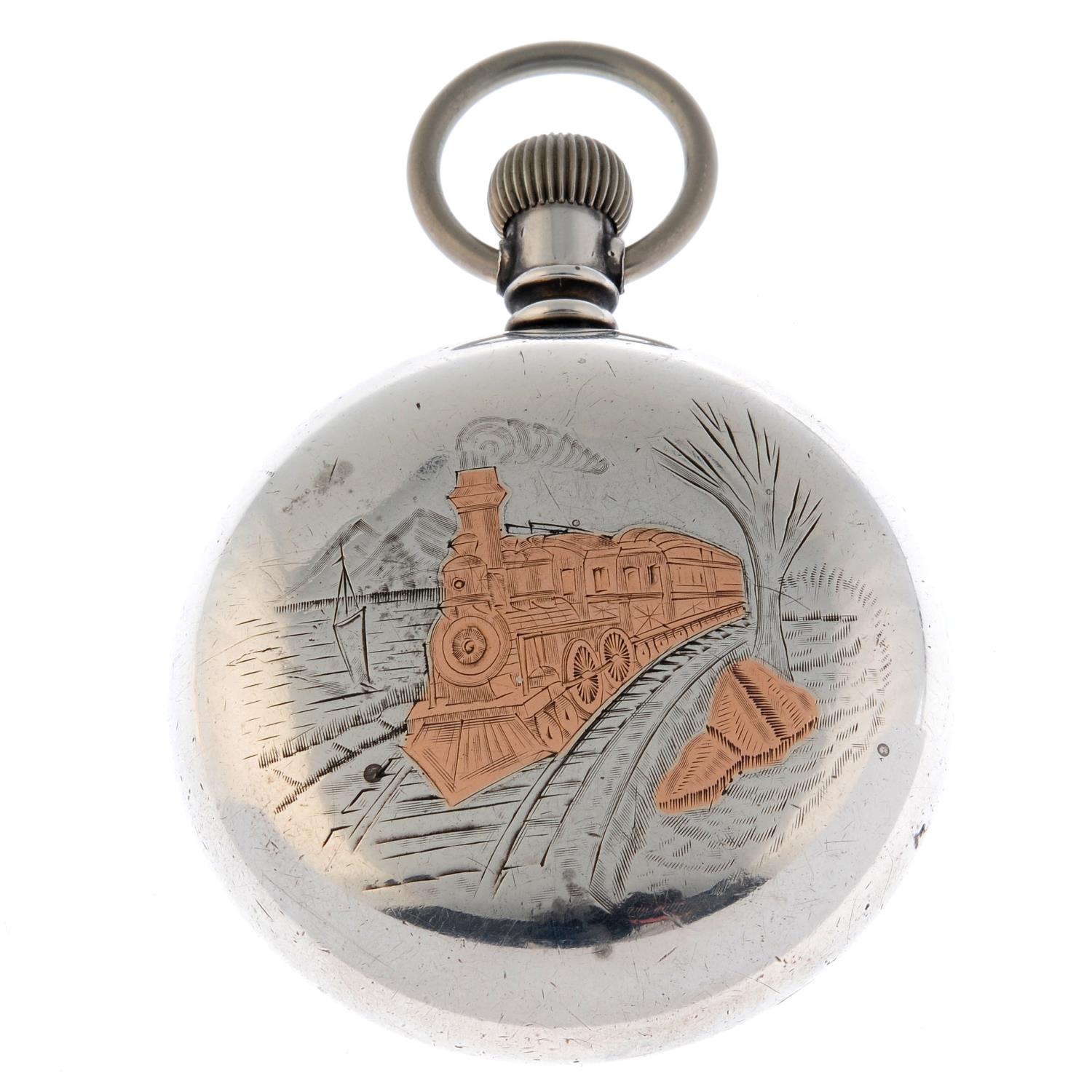 An open face pocket watch by Waltham. - Image 2 of 4