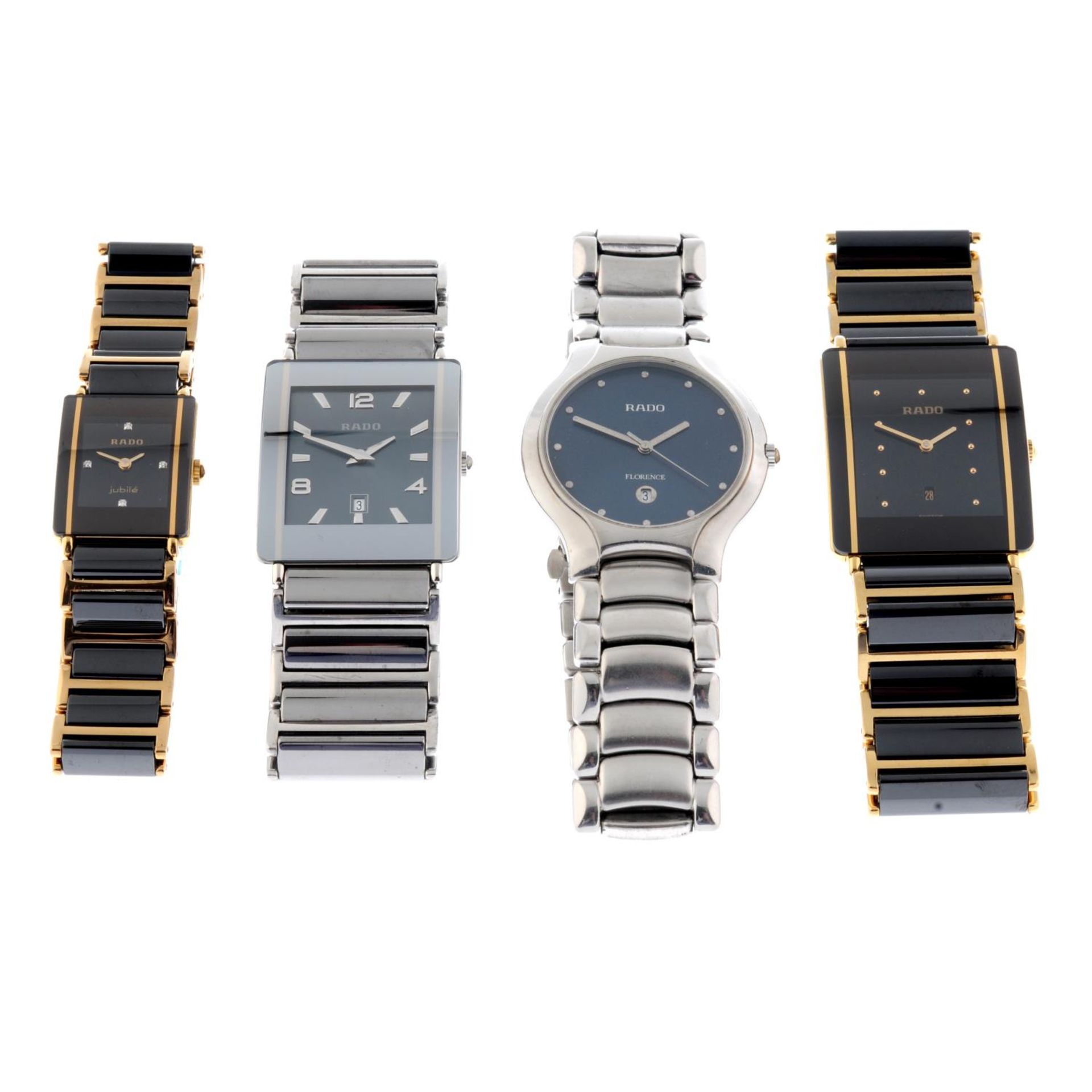 A group of four assorted Rado watches.