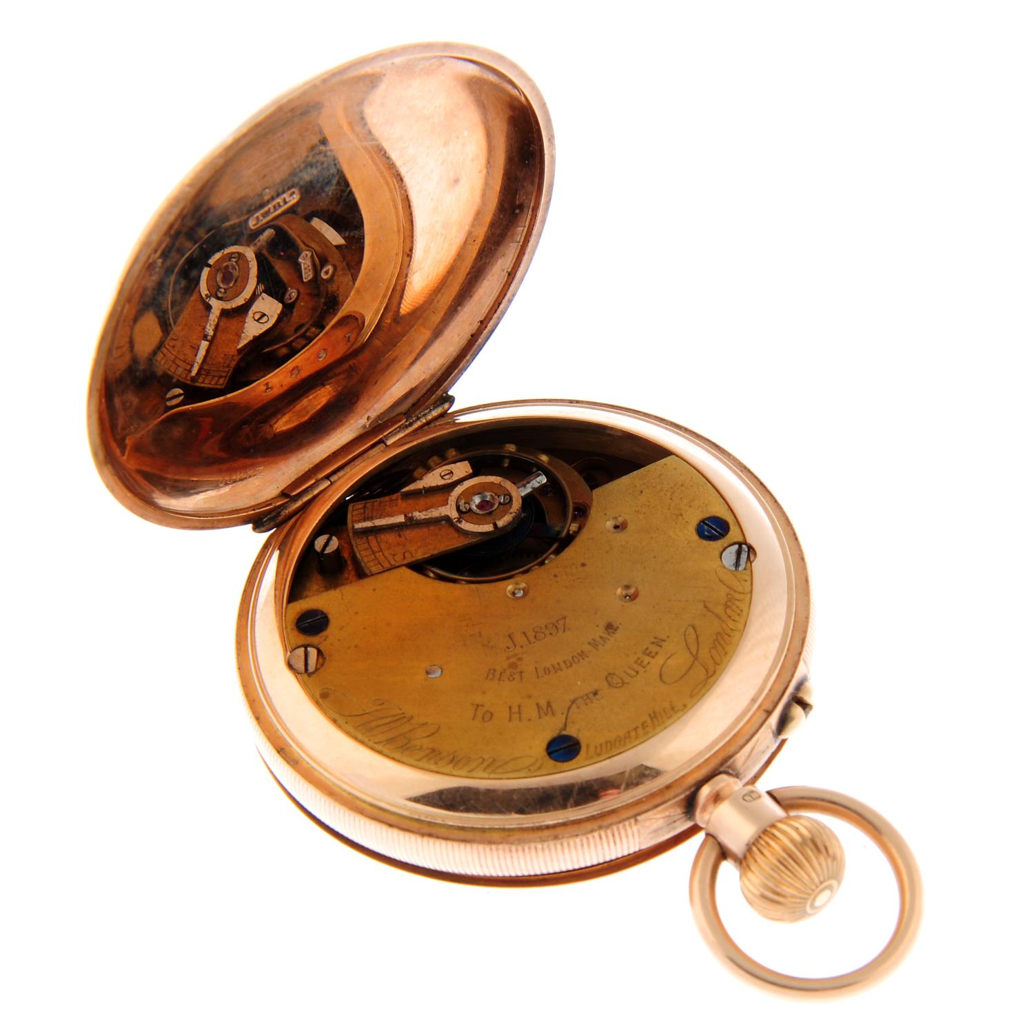A full hunter pocket watch by J. - Image 3 of 3