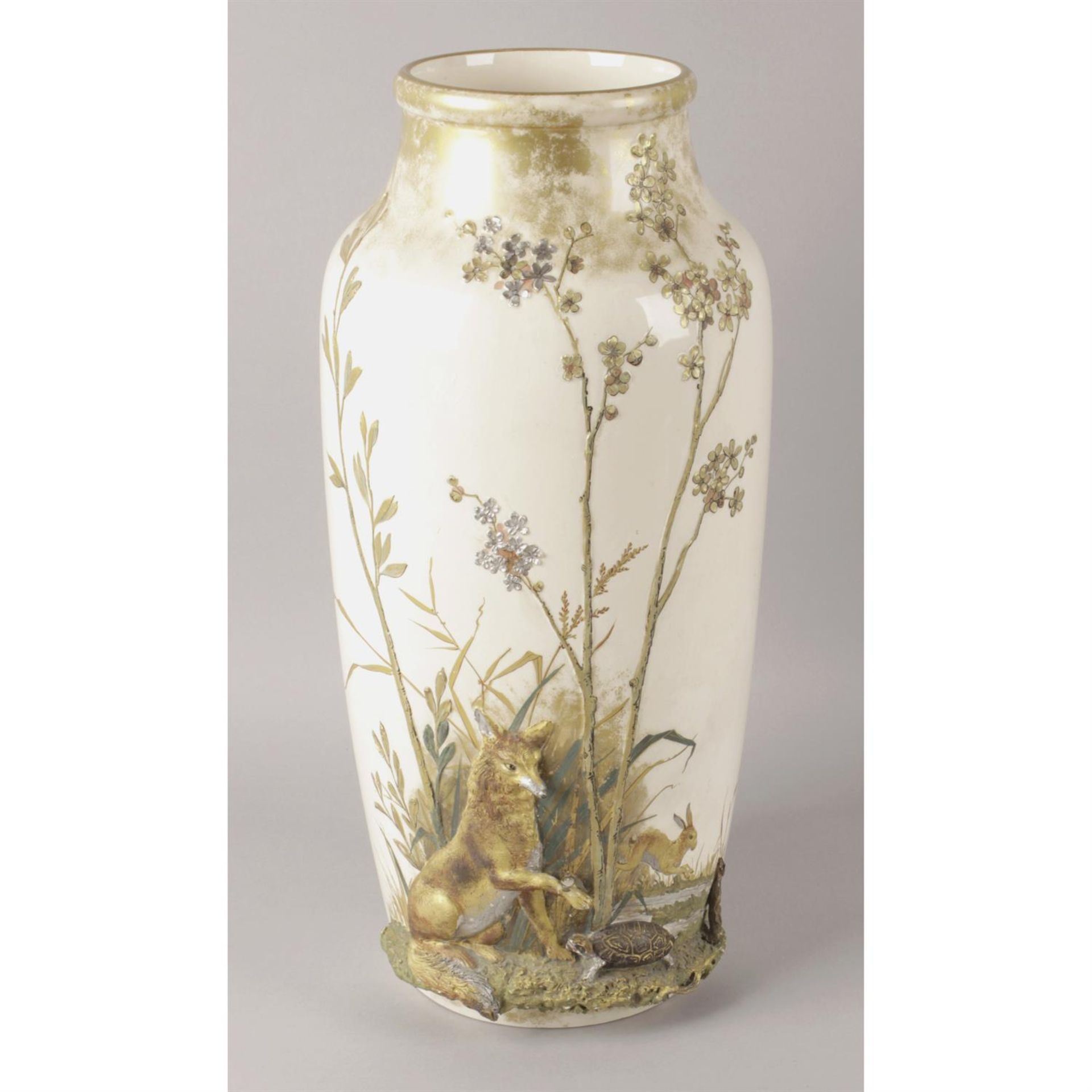 Unusual late 19th century Royal Doulton pottery vase