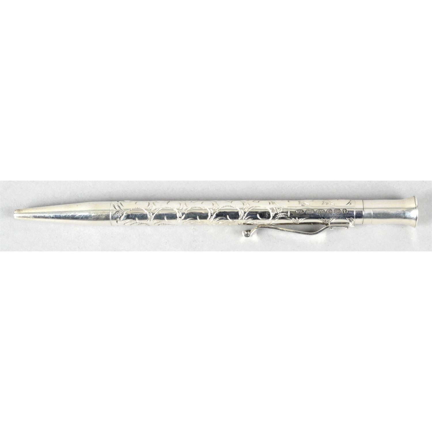 A Yard O Led silver cased Perfecta propelling ballpoint pen