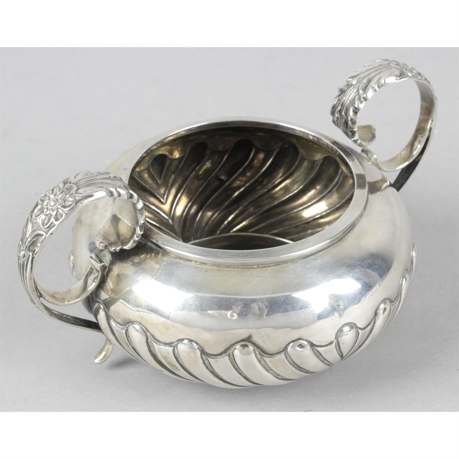 A George IV silver twin-handled sugar bowl.