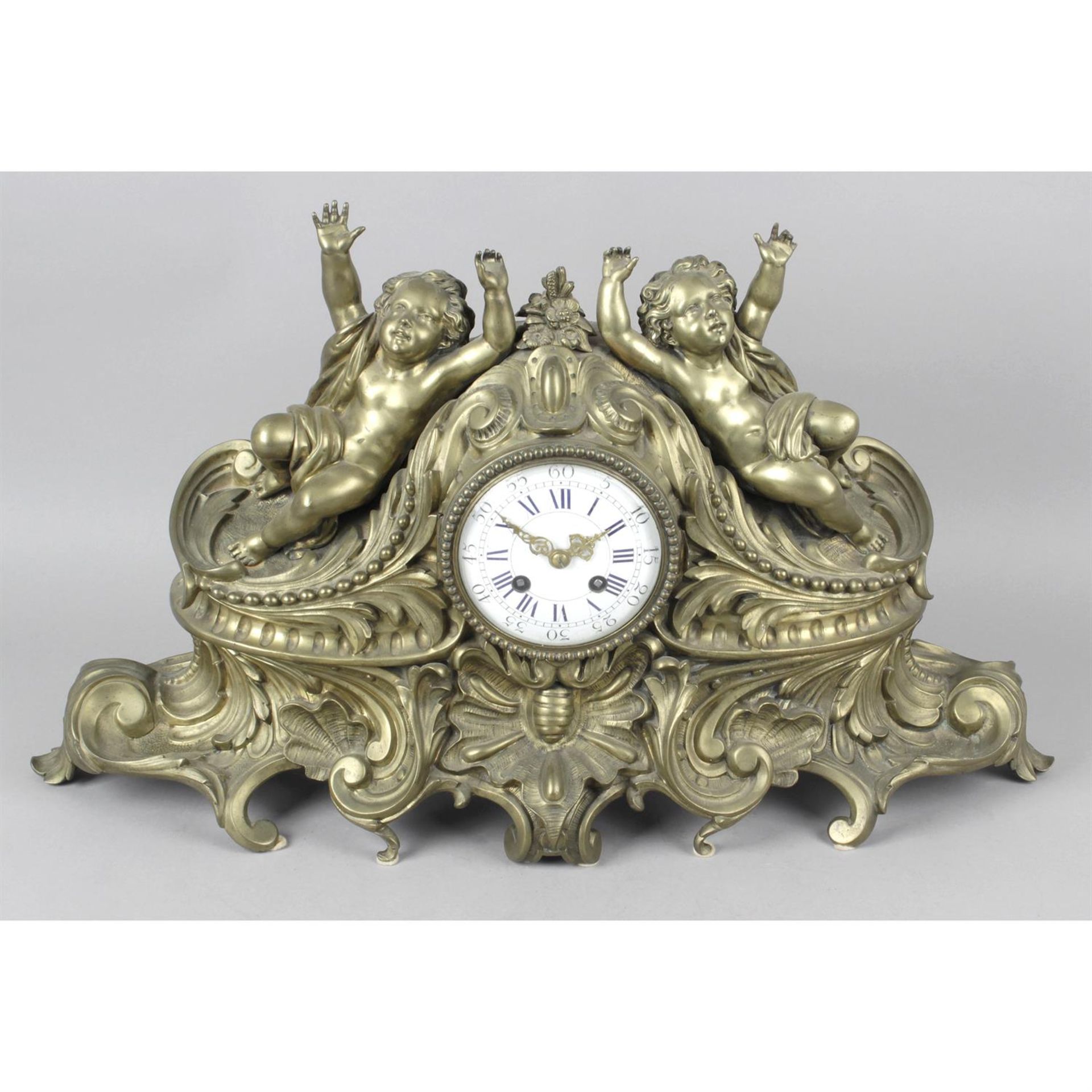 A 19th century gilt bronze mantel clock.