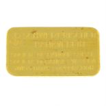 Switzerland, Swiss Bank Corporation, 10g fine gold bar.