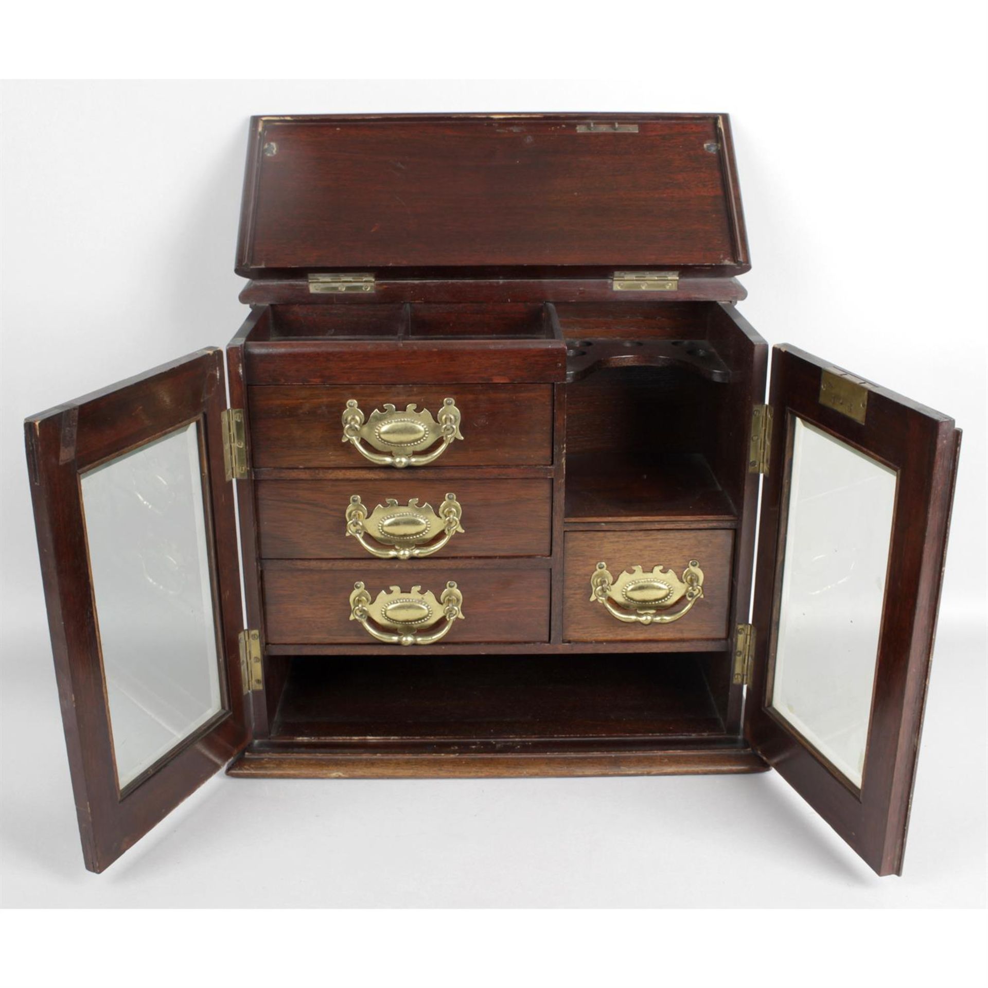 An early 20th century stained mahogany smokers cabinet. - Image 2 of 2