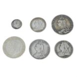 A small quantity of silver and base coinage to include Georgian and Victorian, etc.