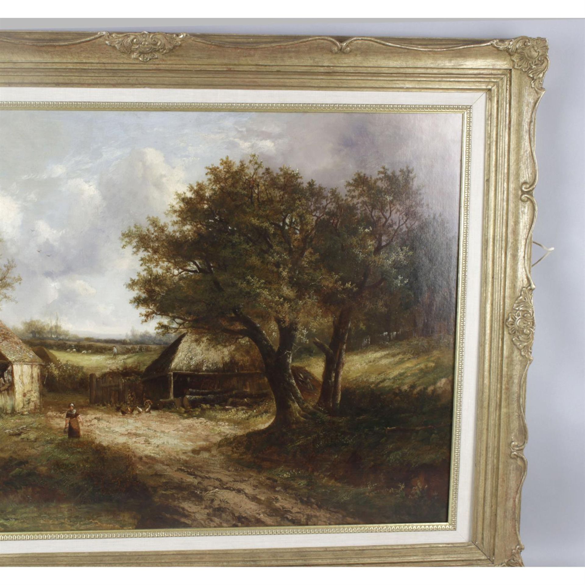 Joseph Thors (1835 - 1884), signed oil on canvas farm scene - Image 2 of 3