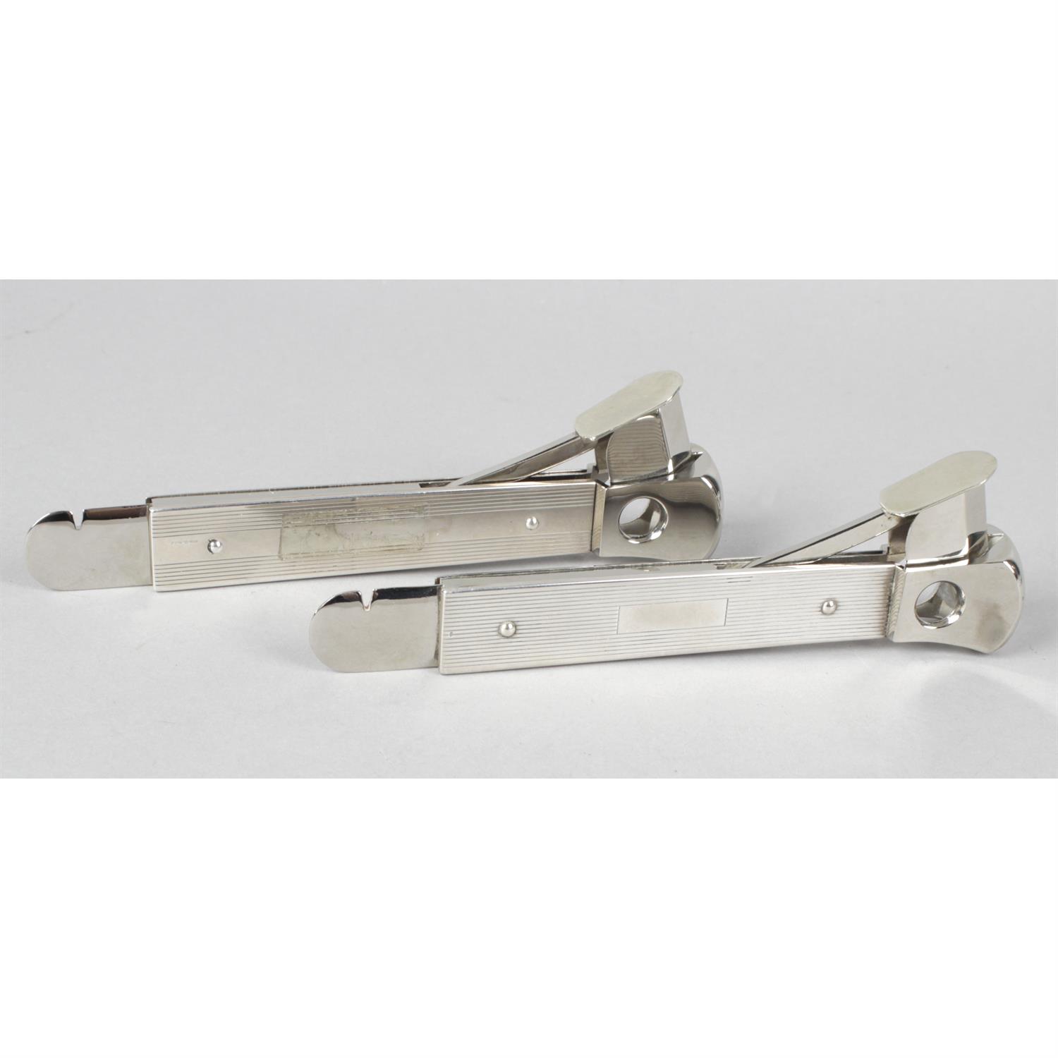 Two silver mounted table cigar cutters. - Image 2 of 2