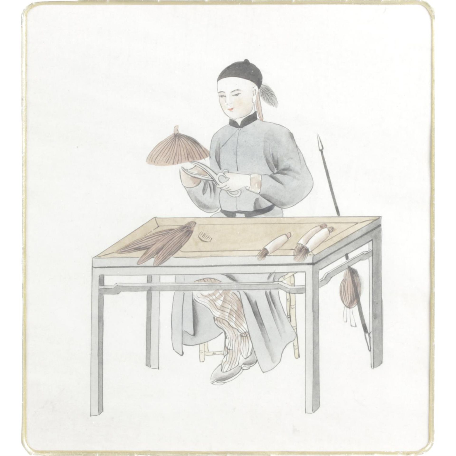 A mixed selection of assorted pictures, to include an oriental watercolour depicting a figure