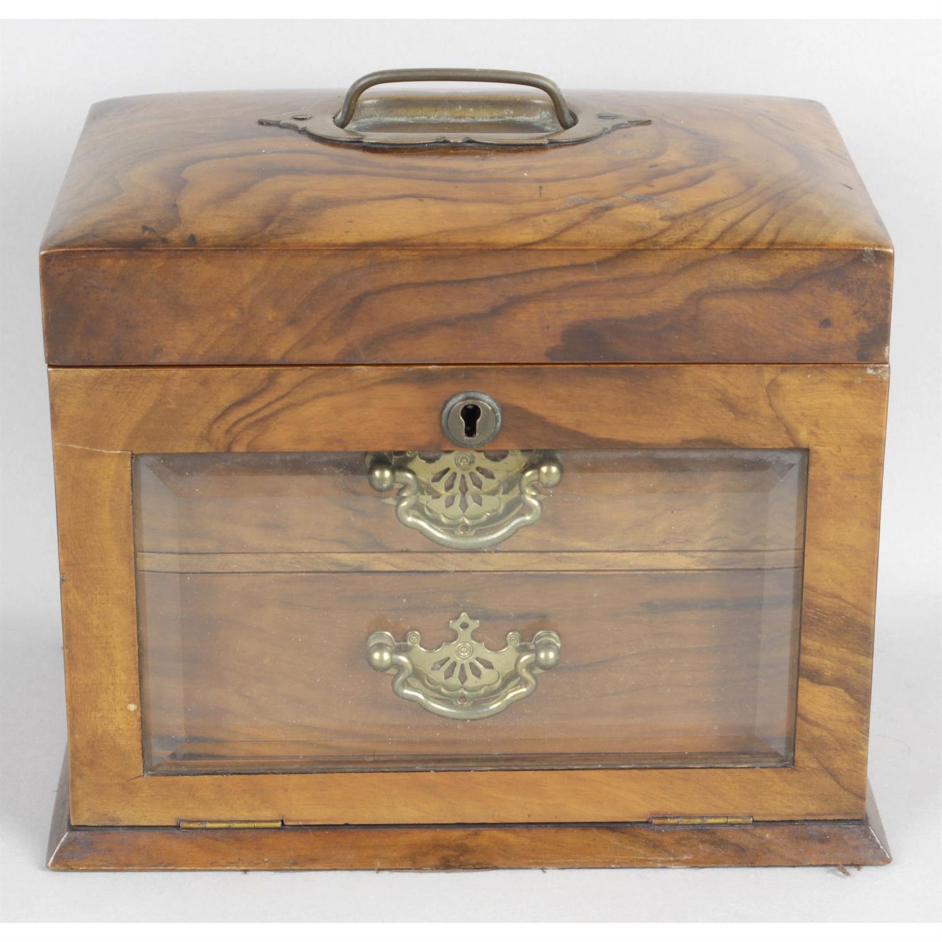 An early 20th century walnut jewellery box