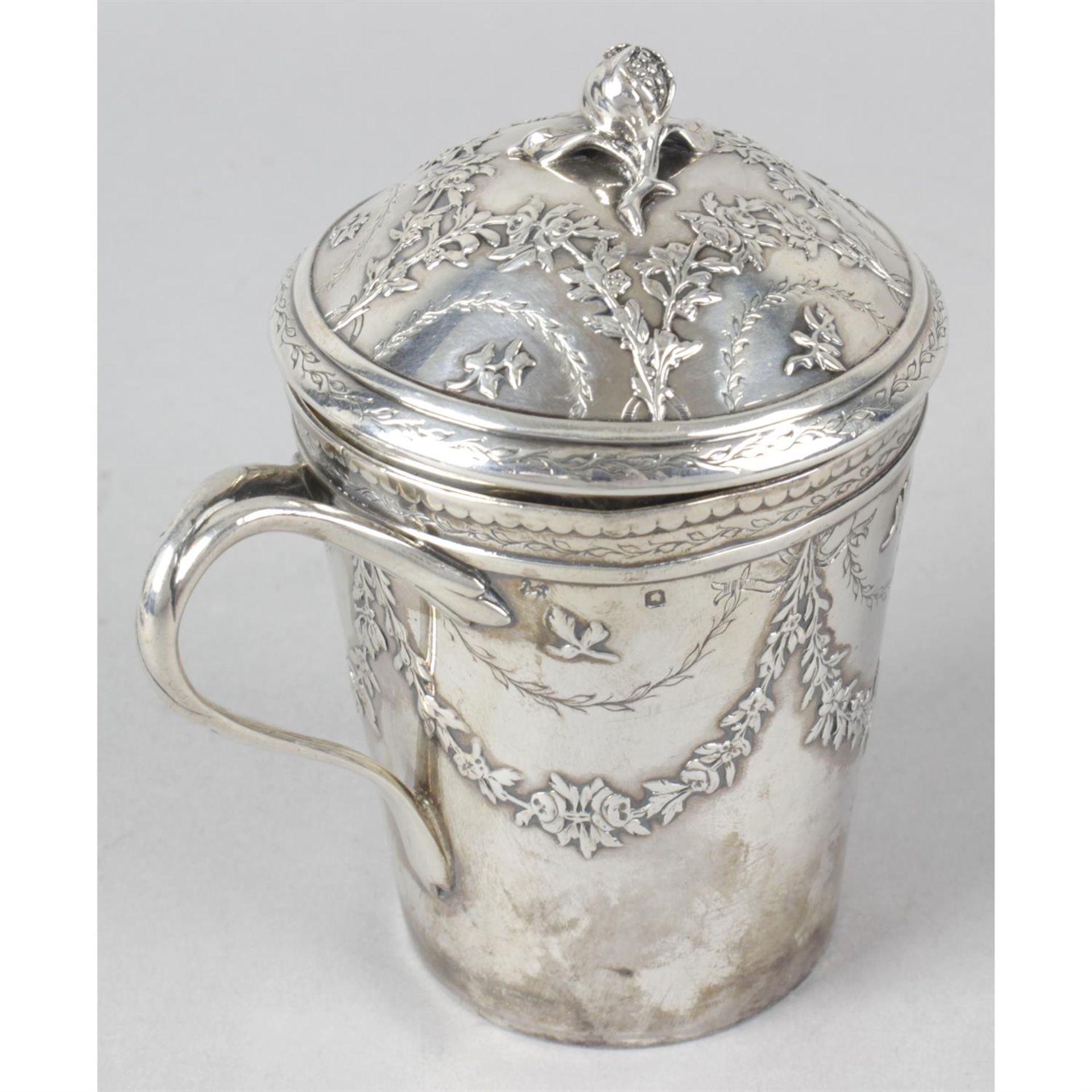 A French silver chocolate cup and saucer. - Image 2 of 4