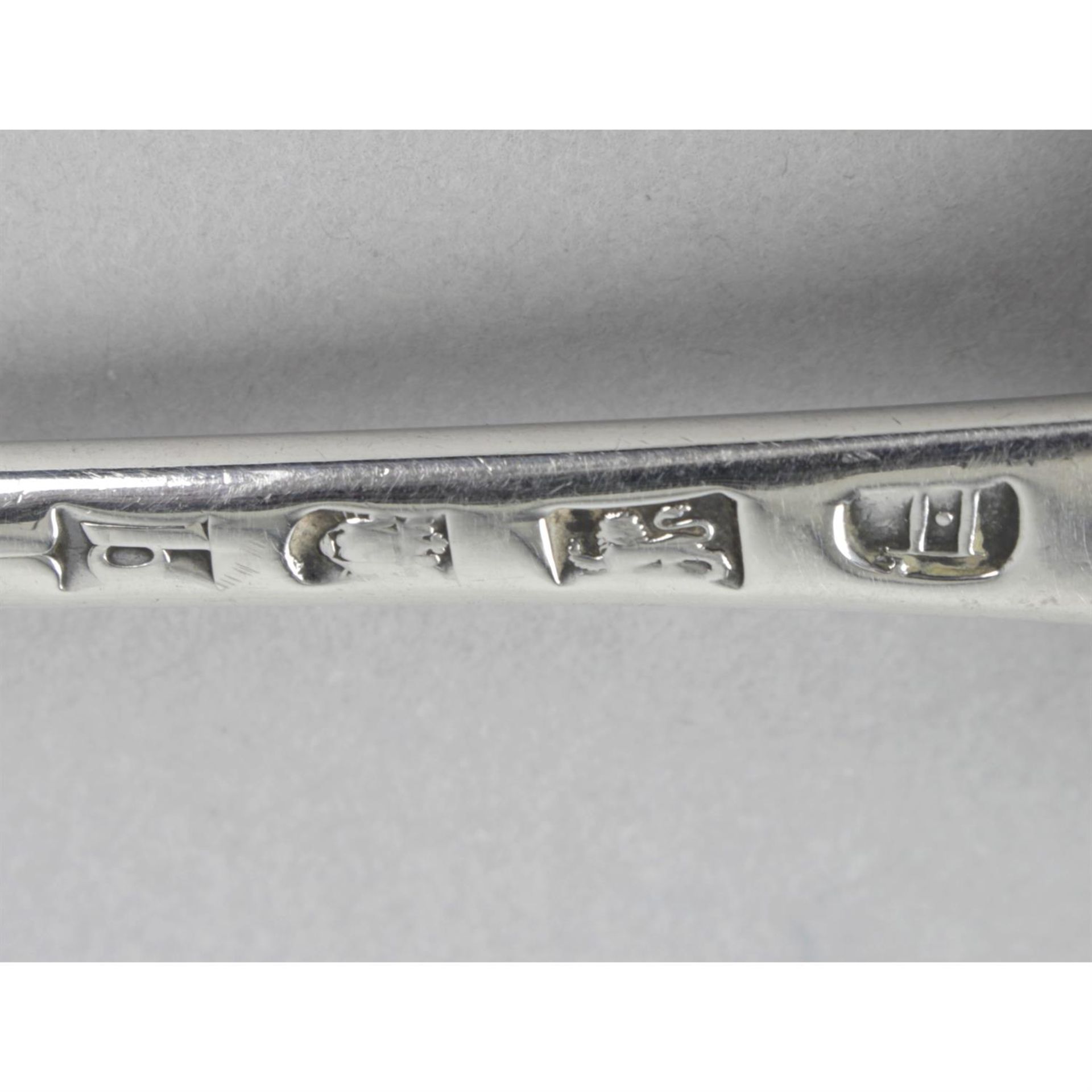 A George III silver serving or basting spoon. - Image 3 of 3