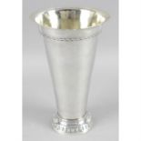 An early George V silver gambling cup, with three wood dice in glazed section to underside.