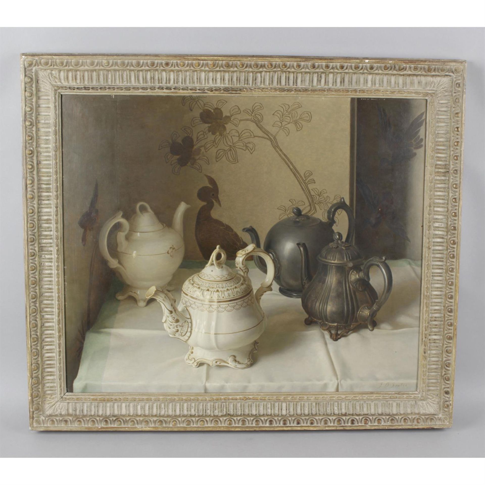 J.B.Souter, "A Tattle of Teapots", oil on board. - Image 2 of 3