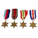 A group of eight WWII medals.