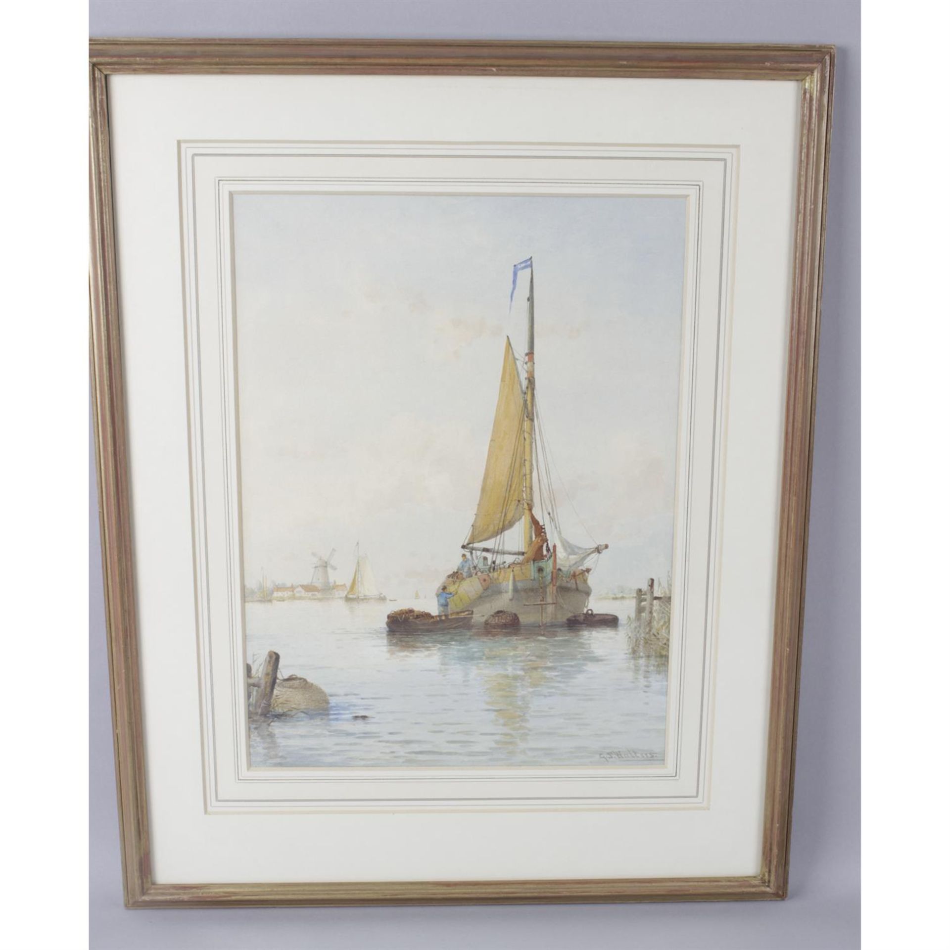 G.S Walters (1838 - 1924), "On This Zuider Zee", watercolour painting - Image 2 of 3