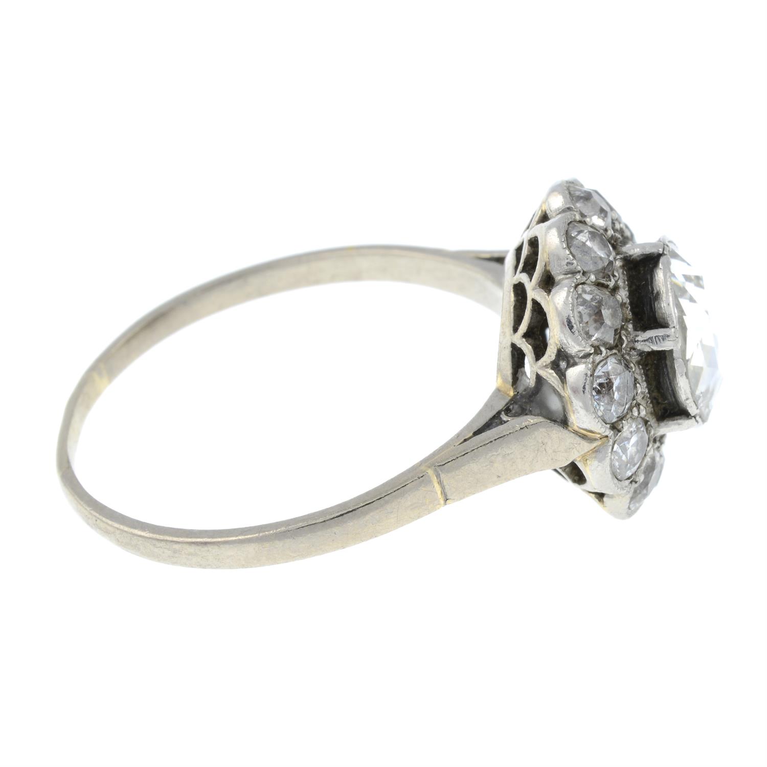 A rose and circular-cut diamond cluster ring. - Image 4 of 6