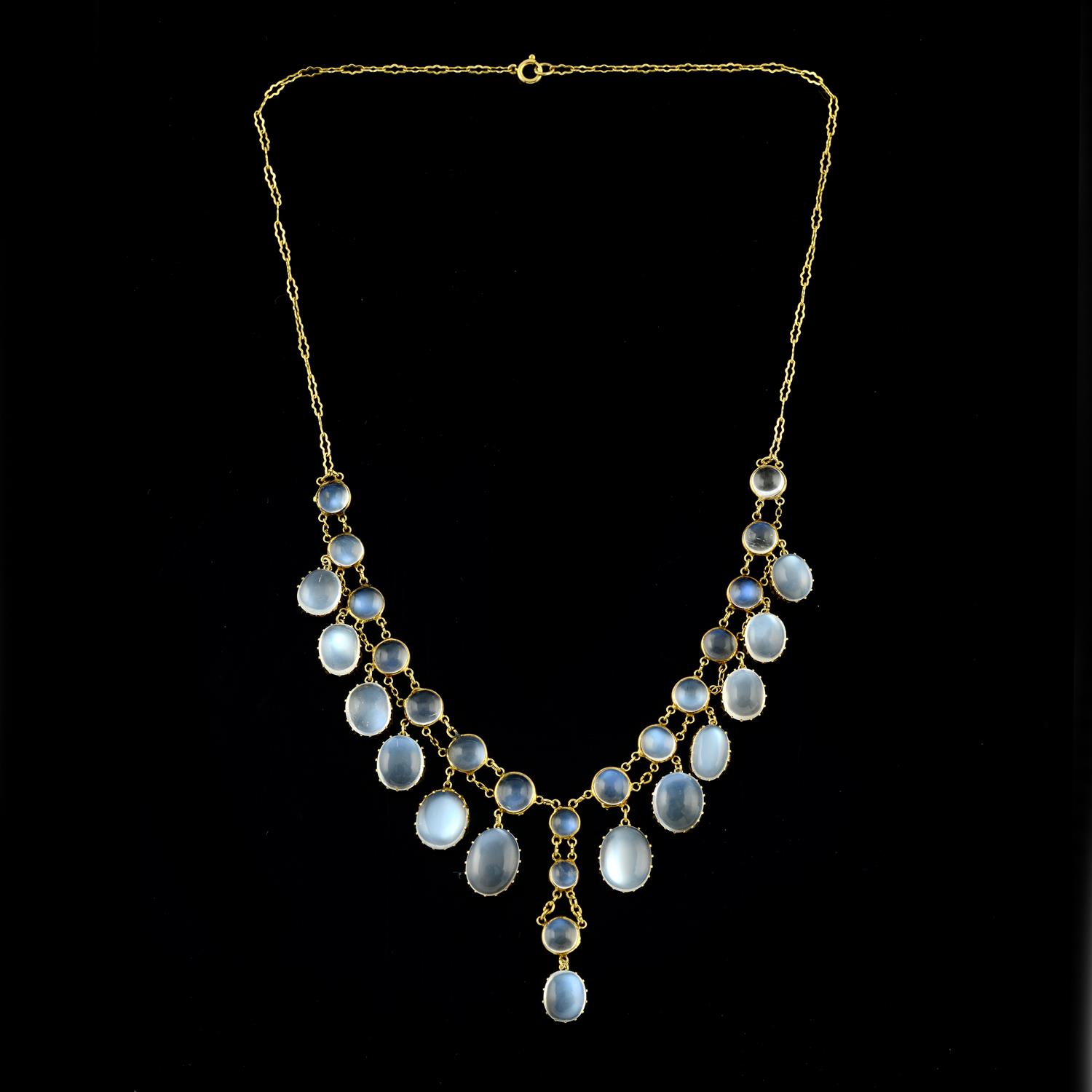 A moonstone fringe necklace. - Image 3 of 5