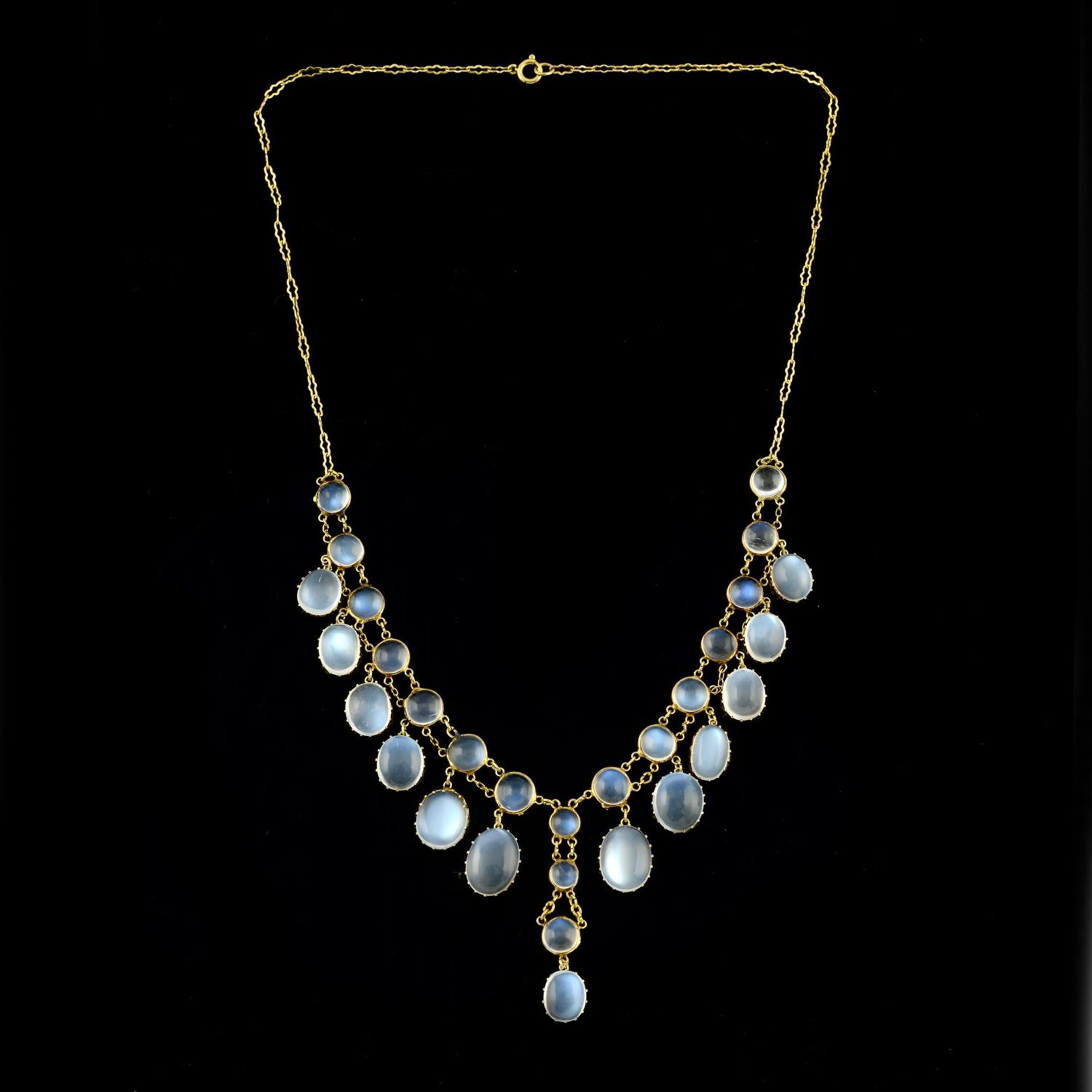 A moonstone fringe necklace. - Bild 3 aus 5