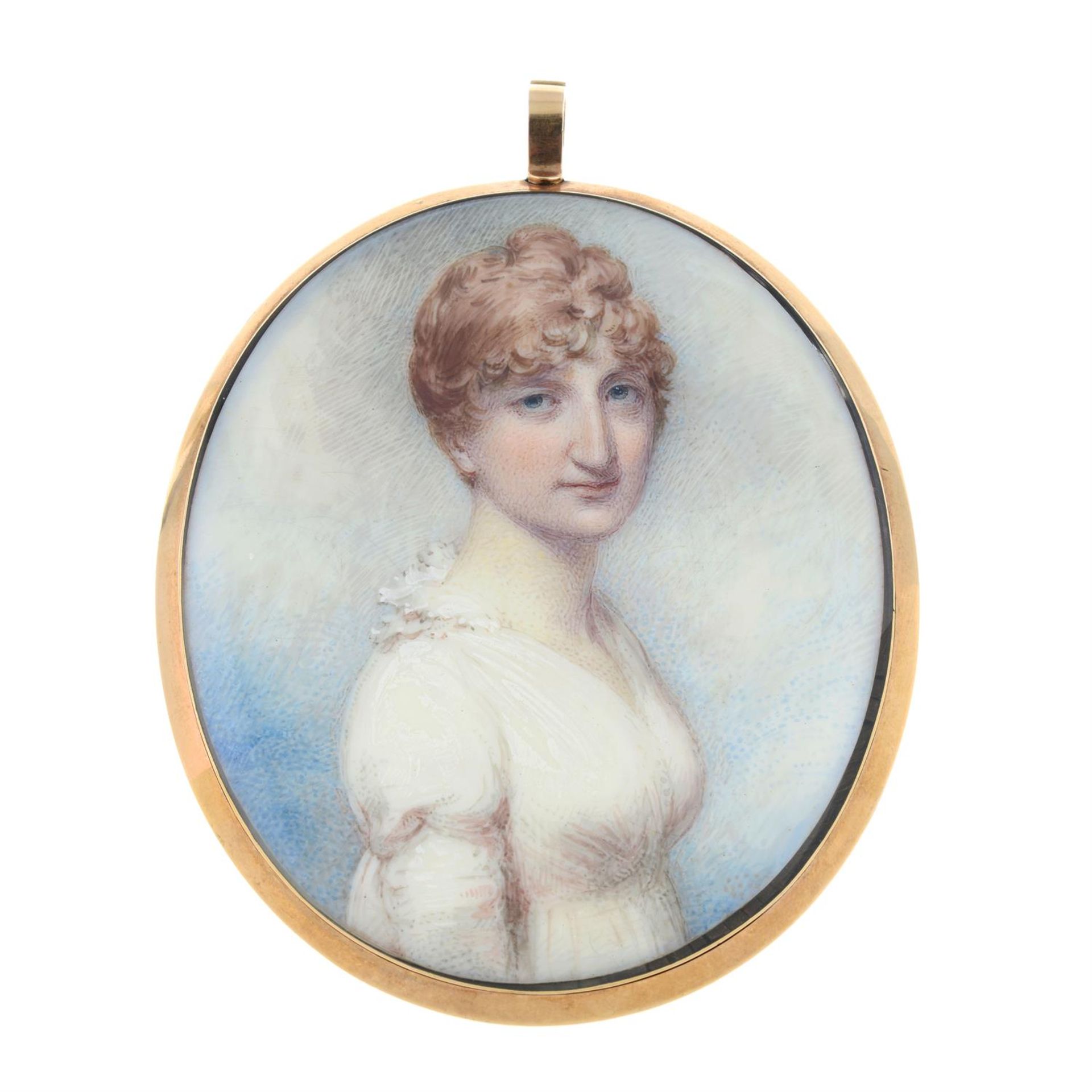 A late Georgian portrait miniature of a Lady, by William Wood (1769-1810). - Bild 2 aus 5