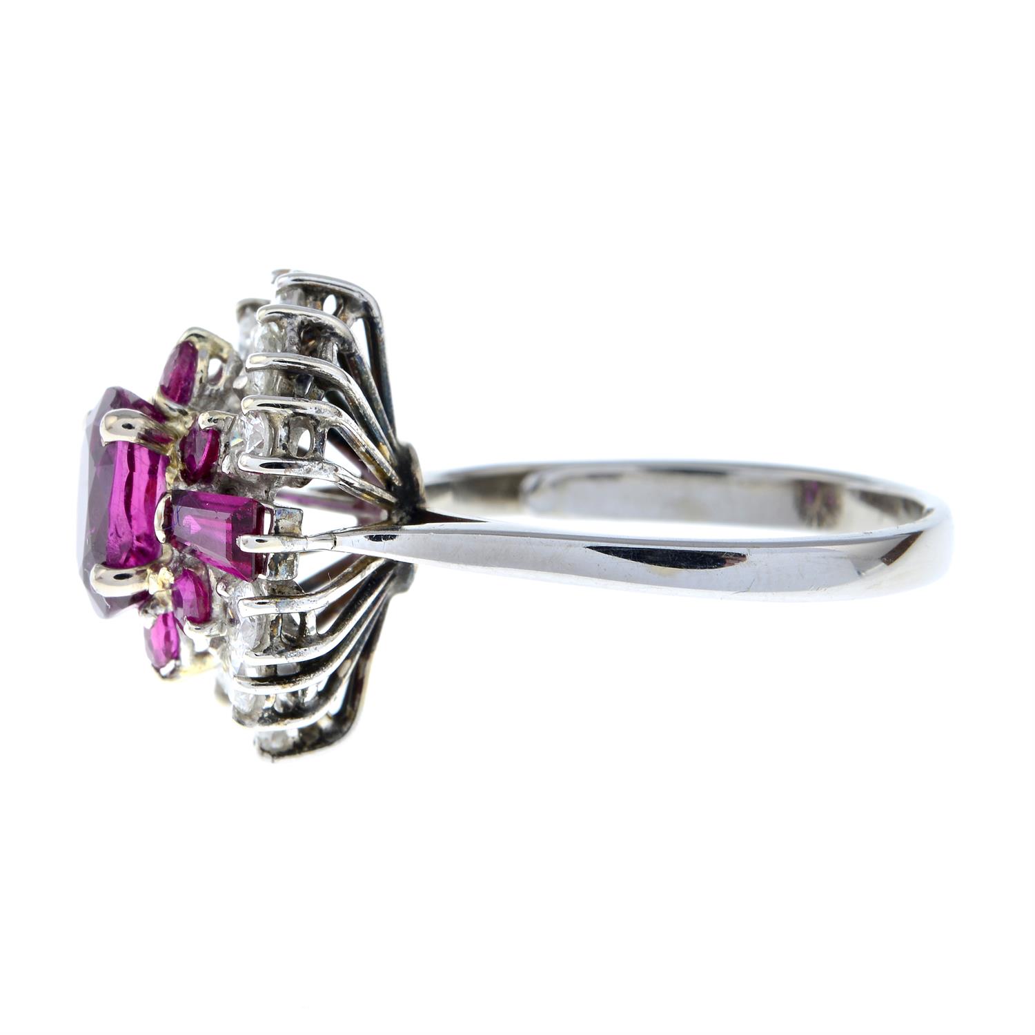 A vari-cut ruby and brilliant-cut diamond dress ring. - Image 4 of 6