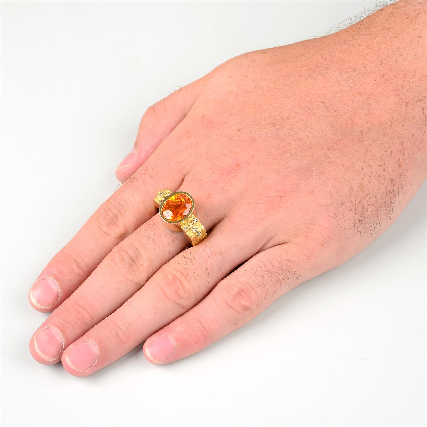 A spessartine garnet and 'brown' diamond ring, by Erwin Springbrunn. - Image 6 of 6