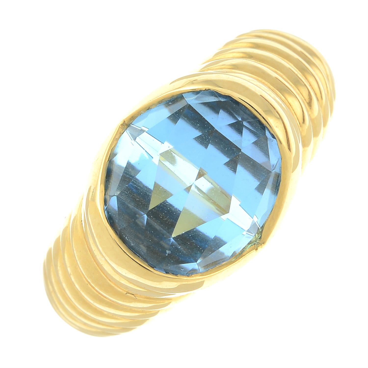 A blue topaz ring, by Bulgari. - Image 2 of 6