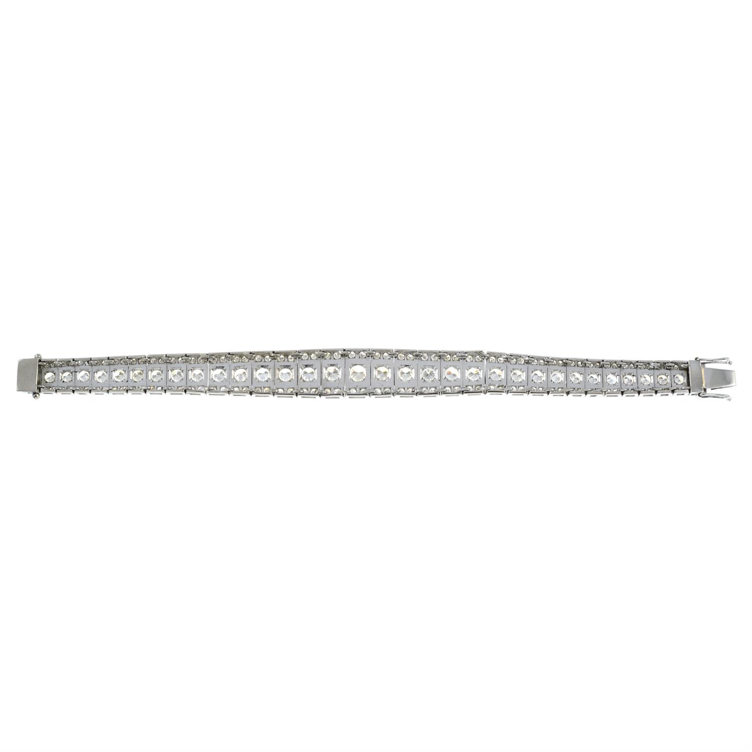 A graduated brilliant-cut diamond line bracelet, with single-cut diamond line sides. - Image 4 of 5