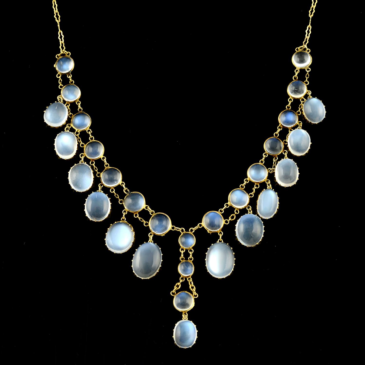 A moonstone fringe necklace. - Image 2 of 5