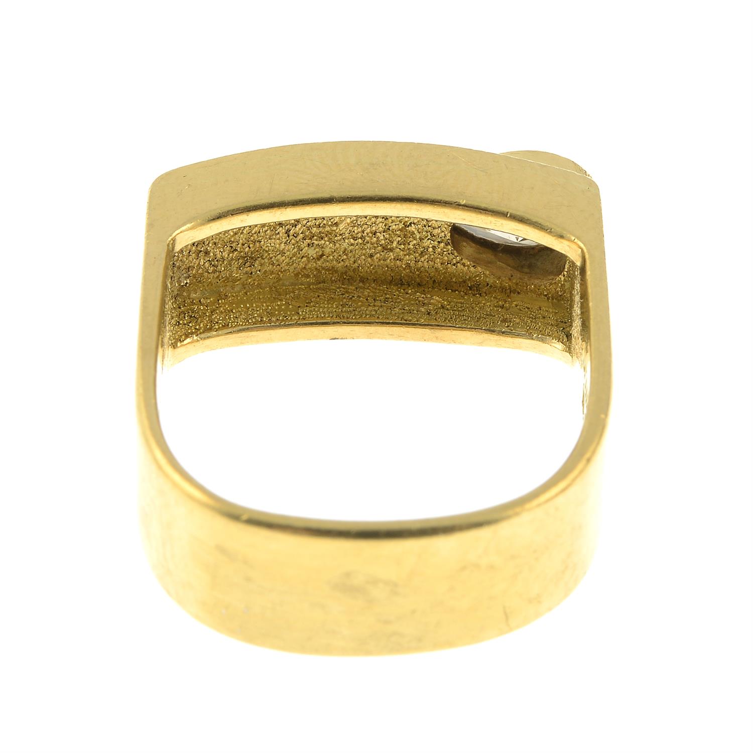 A pear-shape 'light brown' diamond signet ring, by Erwin Springbrunn. - Image 4 of 6