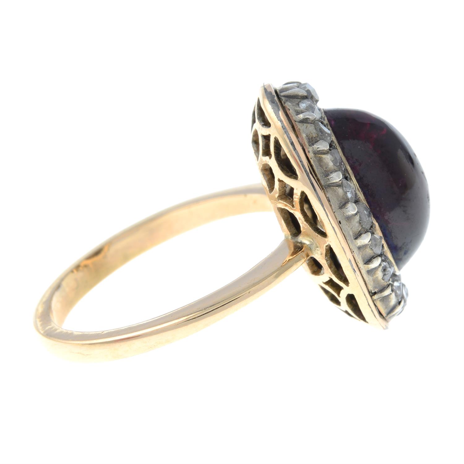 A garnet and rose-cut diamond cluster ring. - Image 4 of 6