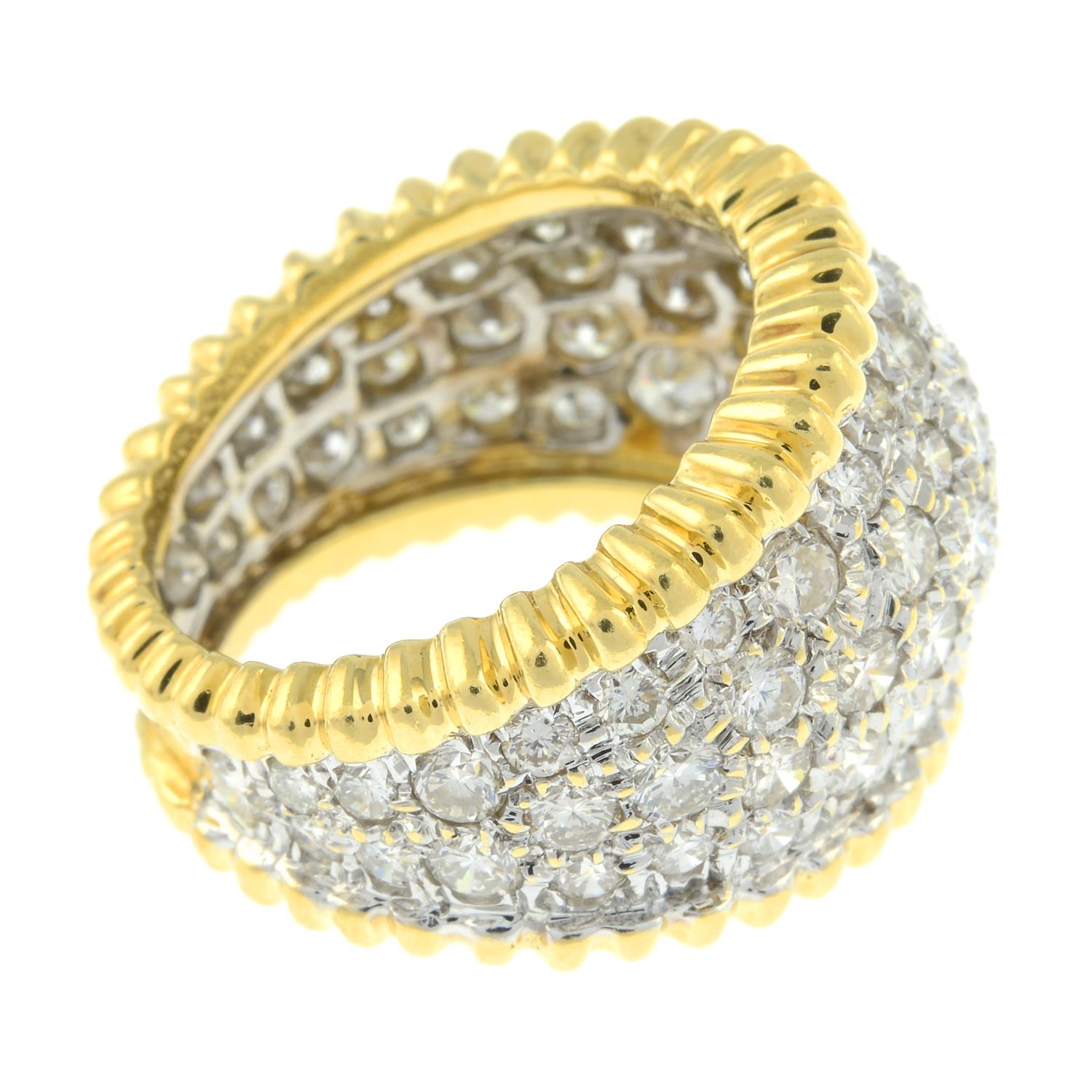 An 18ct gold pavé-set diamond tapered ring. - Image 4 of 6