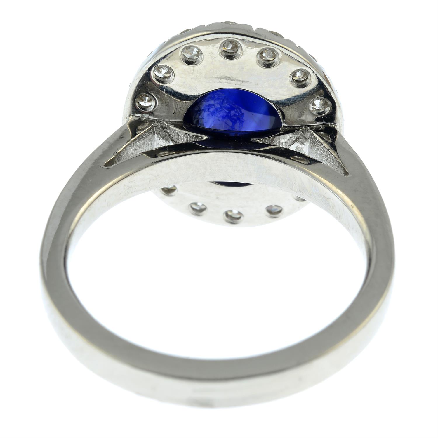 An 18ct gold sapphire cabochon and brilliant-cut diamond ring. - Image 4 of 6