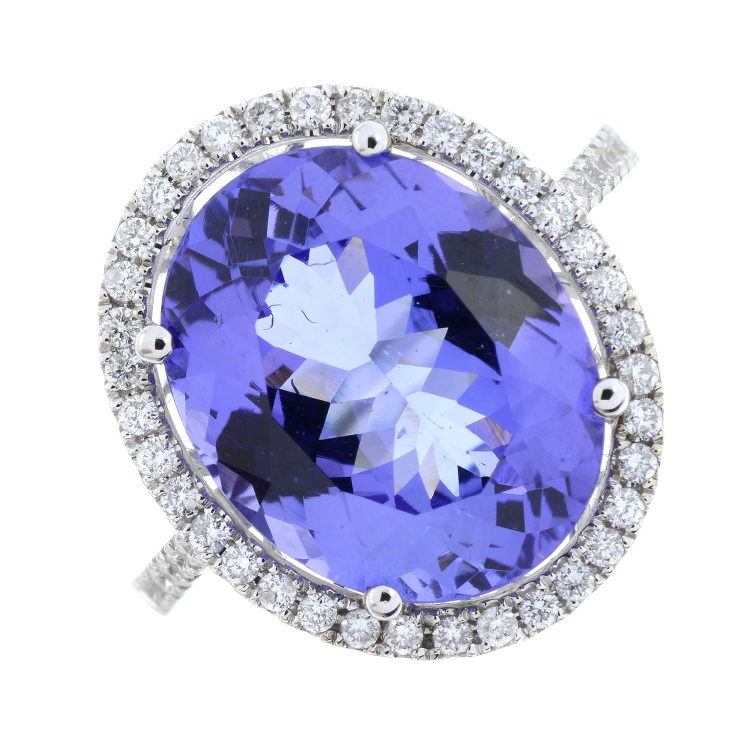 An 18ct gold tanzanite and brilliant-cut diamond ring. - Image 2 of 6